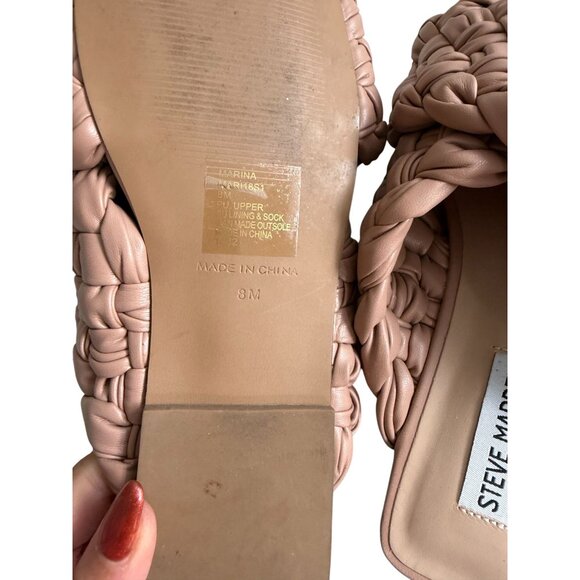 STEVE MADDEN Llarina Tan Braided Slide Sandals Size 8 - Picture 3 of 7